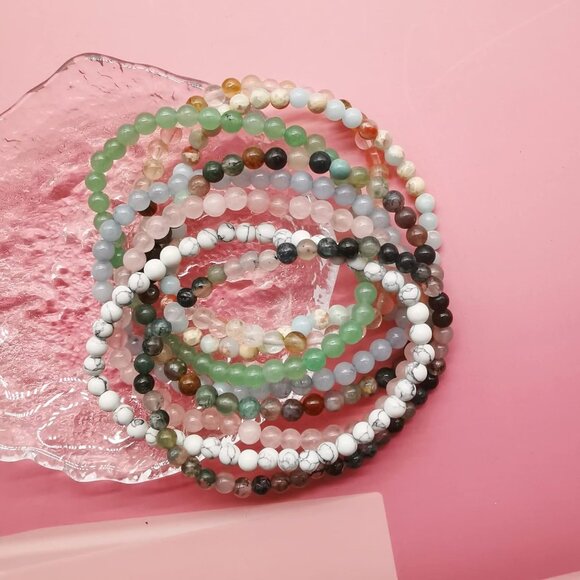 Gemstone Bracelets Set 20pcs | Multi-Color Pearl Beaded Stackable Jewelry - Picture 6 of 7